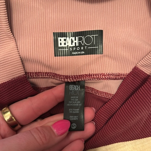 Beach Riot Ribbed Pink Leggings Small - Picture 6 of 7